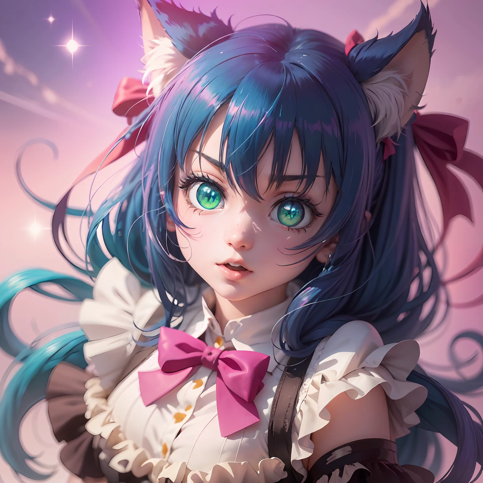 (full hd 4k), Anime girl from anime "Show by rock" Cyan, green eyes, чёрные кошачьи ушки, anime character with cat ears, cute anime catgirl, anime catgirl, anime visual of a cute cat, anime girl with cat ears, anime cat girl in a maid costume, pin on anime, anime cat, very beautiful anime cat girl, beautiful anime catgirl, anime visual of a cute girl